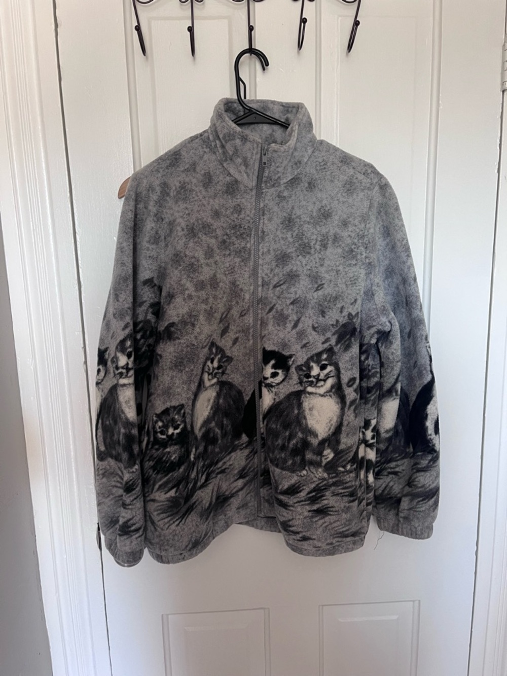 Blair Light Gray Plush Zip-Up Fleece Jacket